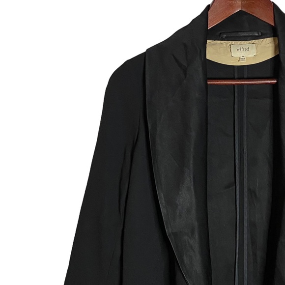 Wilfred Black Blazer Lined 3/4 Sleeves Folded Cuffs Silky Pockets Small - Picture 6 of 13